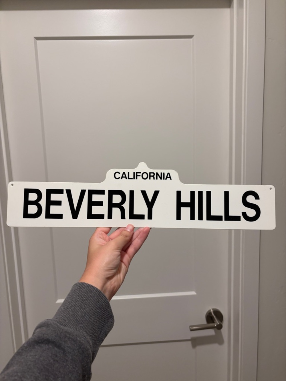 BEVERLY HILLS California Street Sign - White and Black